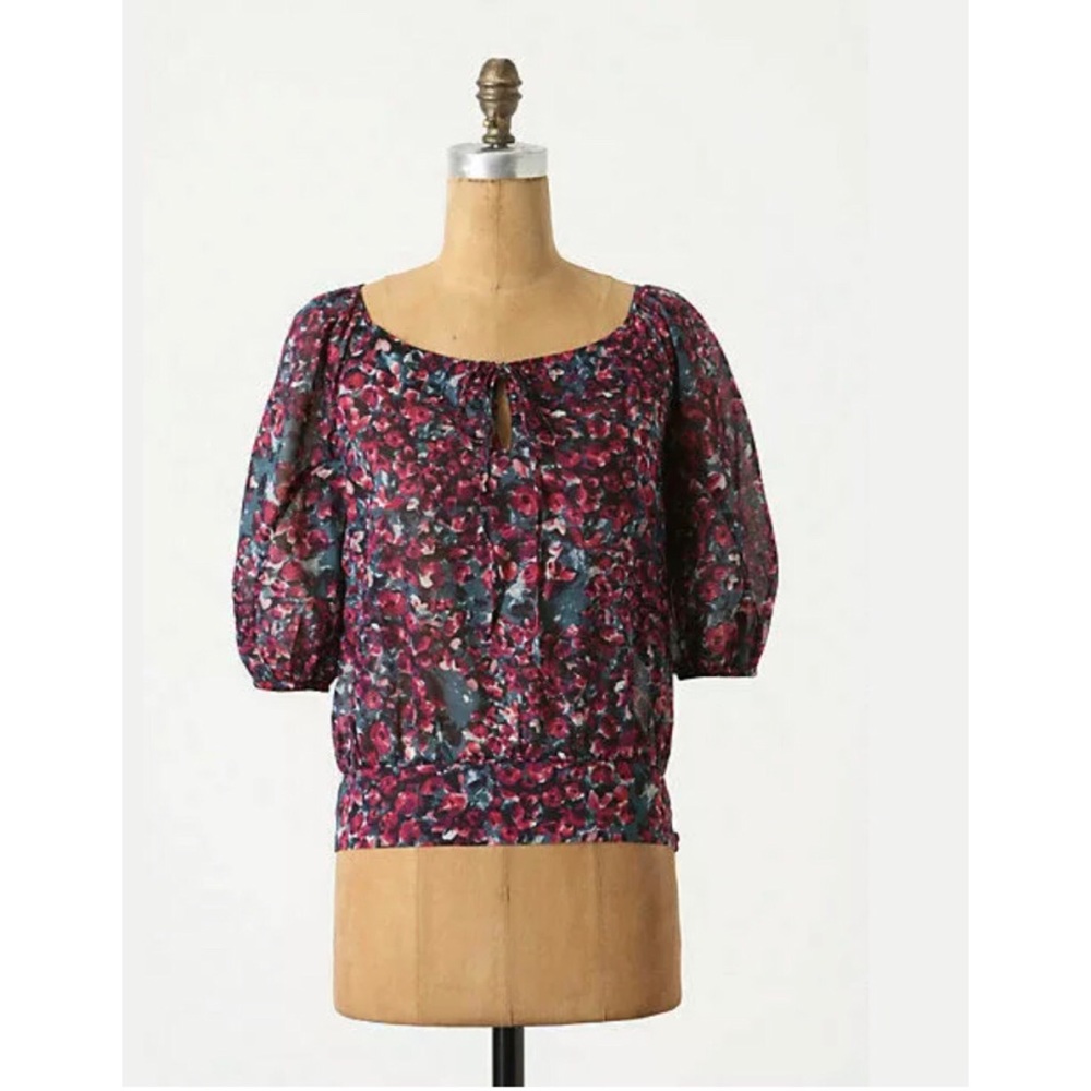 ANTHROPOLOGIE Edme Esyllte Triad Peasant Blouse